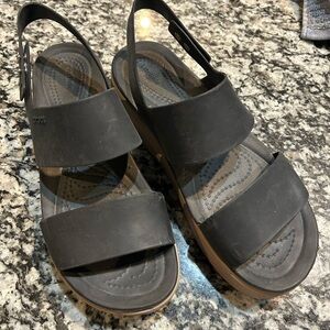 CROCS Black Platform Sandals